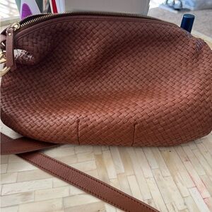 Quince Brown Woven Crossbody Bag
